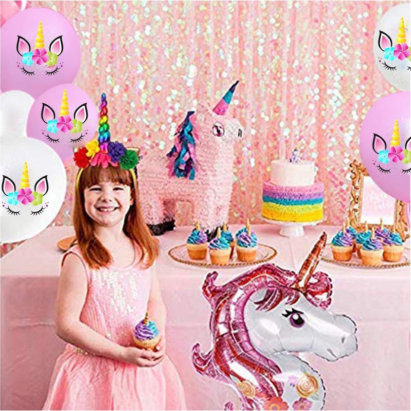 Anzmtosn 40 Pack Unicorn Latex Balloons For Arch Kit Column Garlands Banner Helium Confetti Balloons for Happy Birthday Party Wedding Celebrations Gold Rose Bulk Cute Party Decoration Supplies (12 Inch) - Image 5